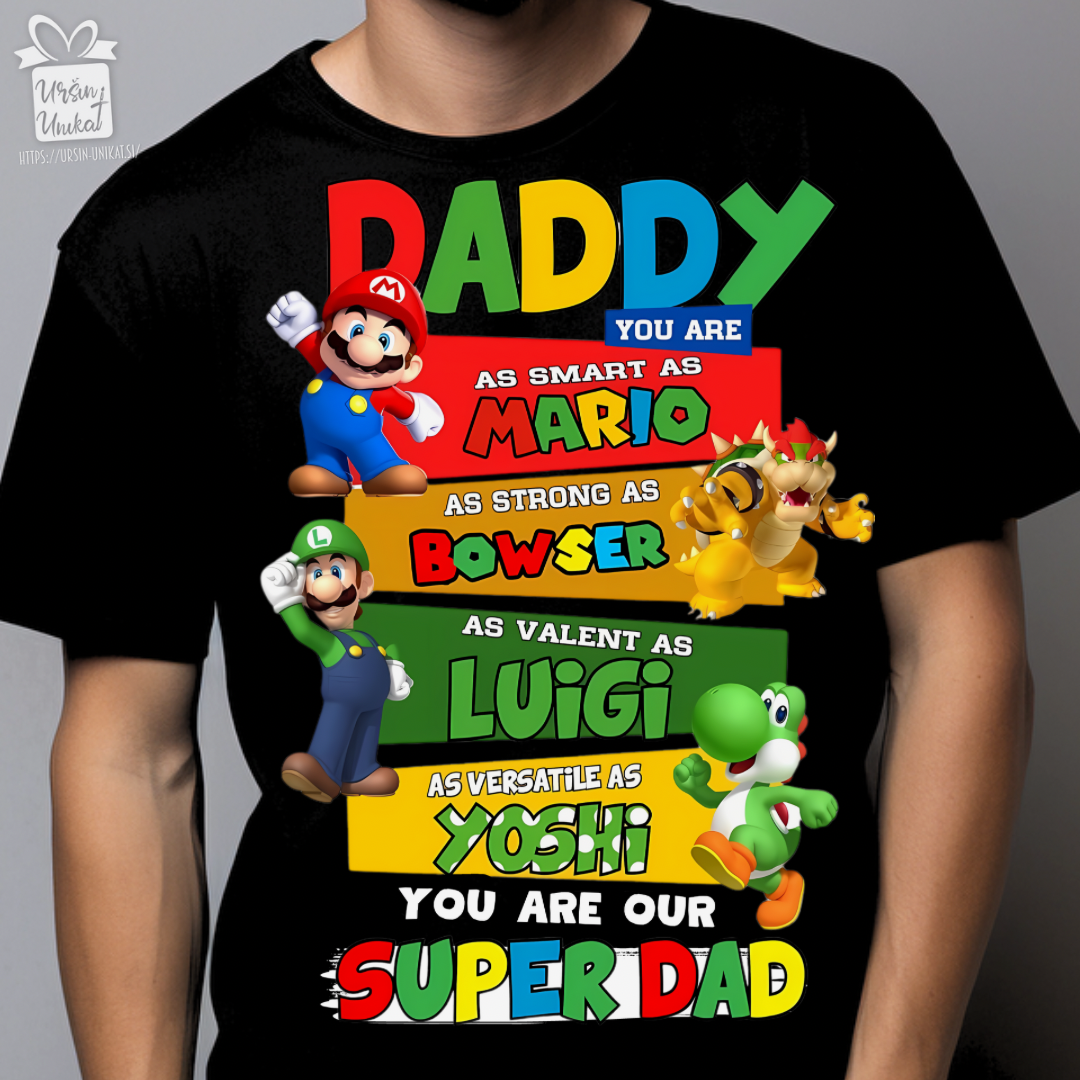 Moška bombažna majica - SUPERMARIO -  za očka - super daddy