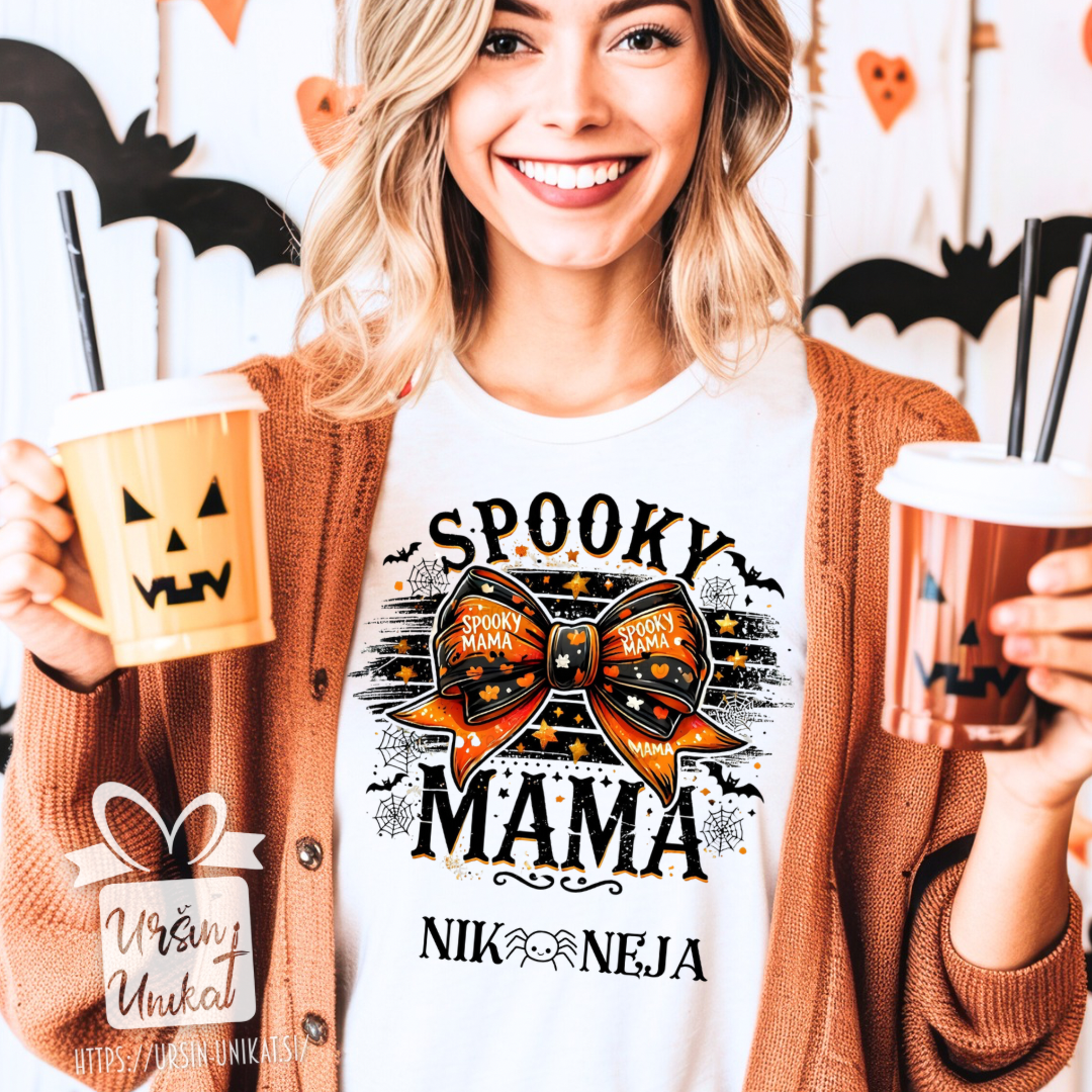 Bombažna majica "Spooky mama” - Noč čarovnic