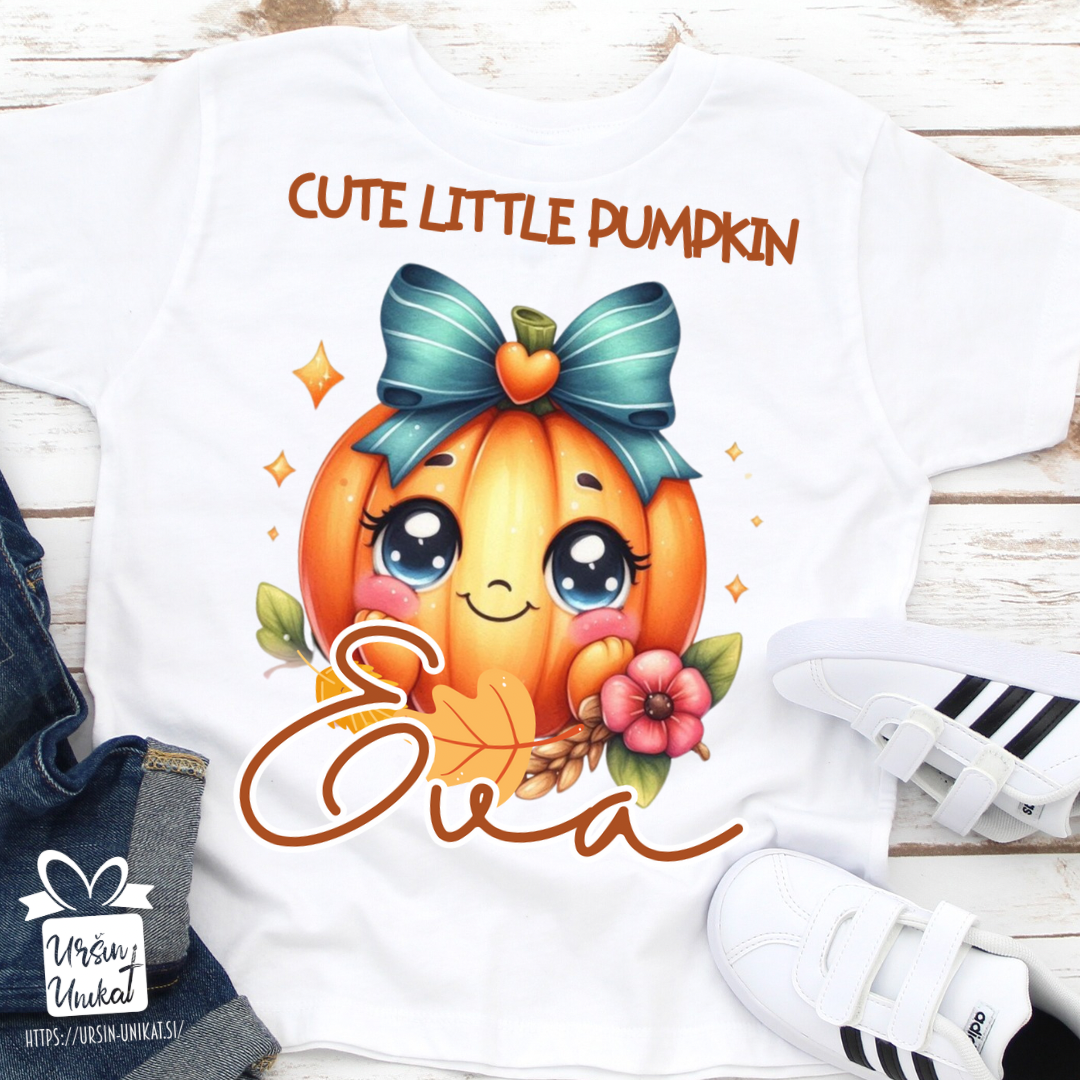 Otroška majica - CUTE LITTLE PUMPKIN - personalizirano darilo - Noč čarovnic