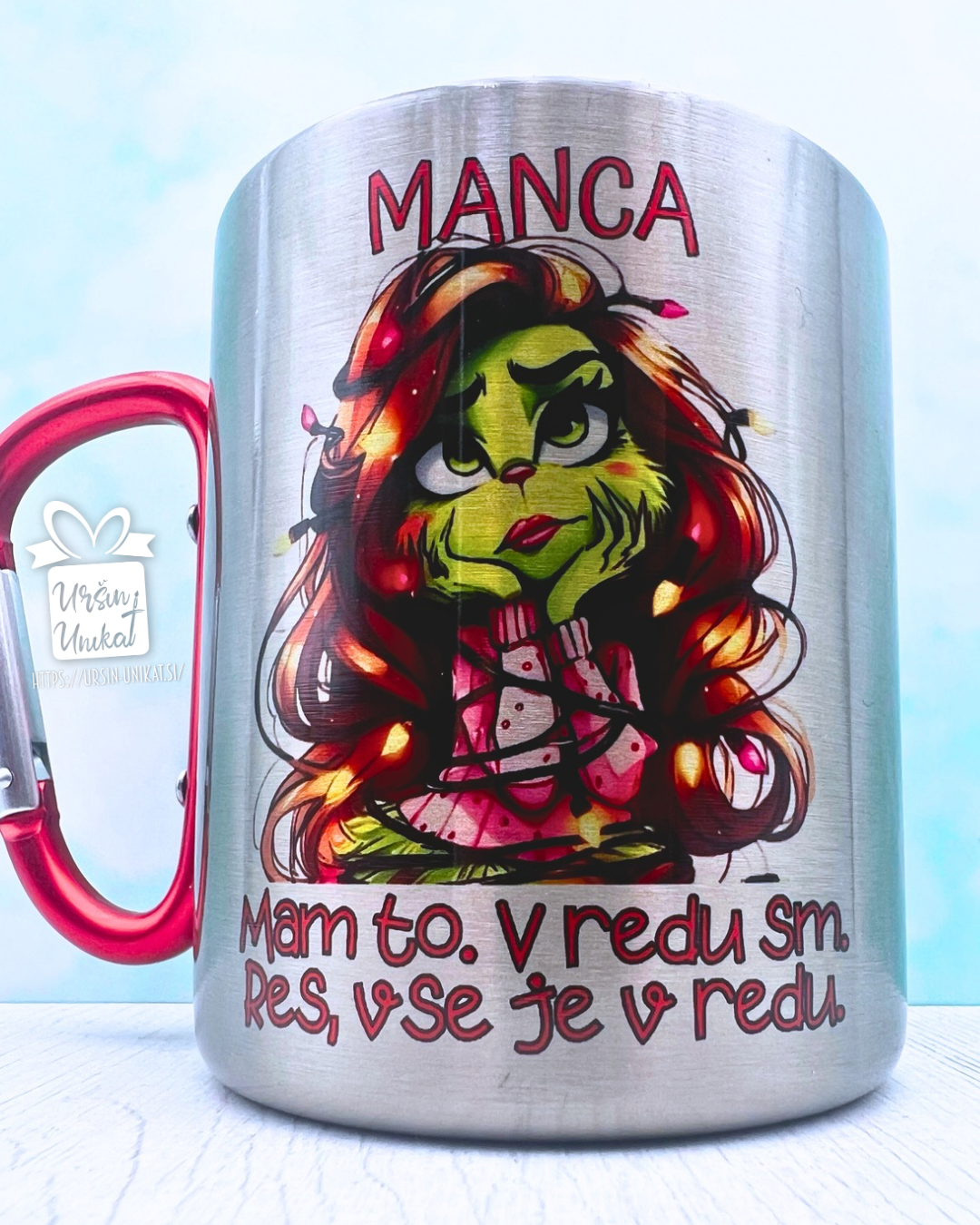 BOŽIČNI LONČEK S KARABINOM  "Vse ne v redu”