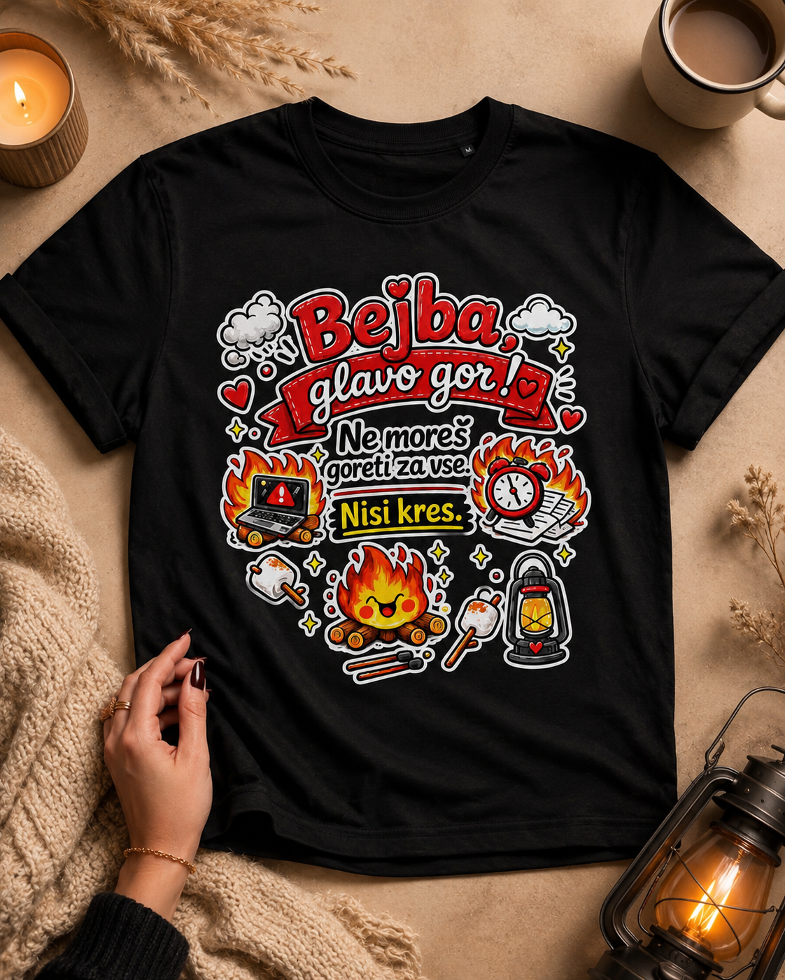 Majica ali hoodie - “Bejba, glavo gor” - KRES - Darilo za prijateljico