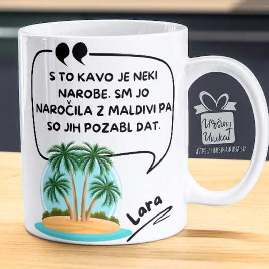 Keramična skodelica "Kava in Maldivi”