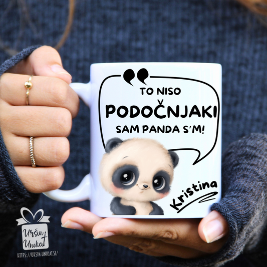 Keramična ali emajlirana skodelica "PANDA"