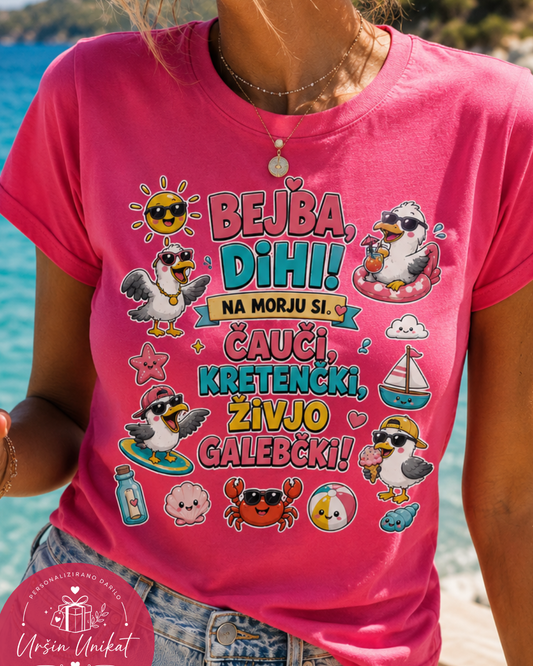 Majica ali hoodie - “Bejba, dihi” - morje
