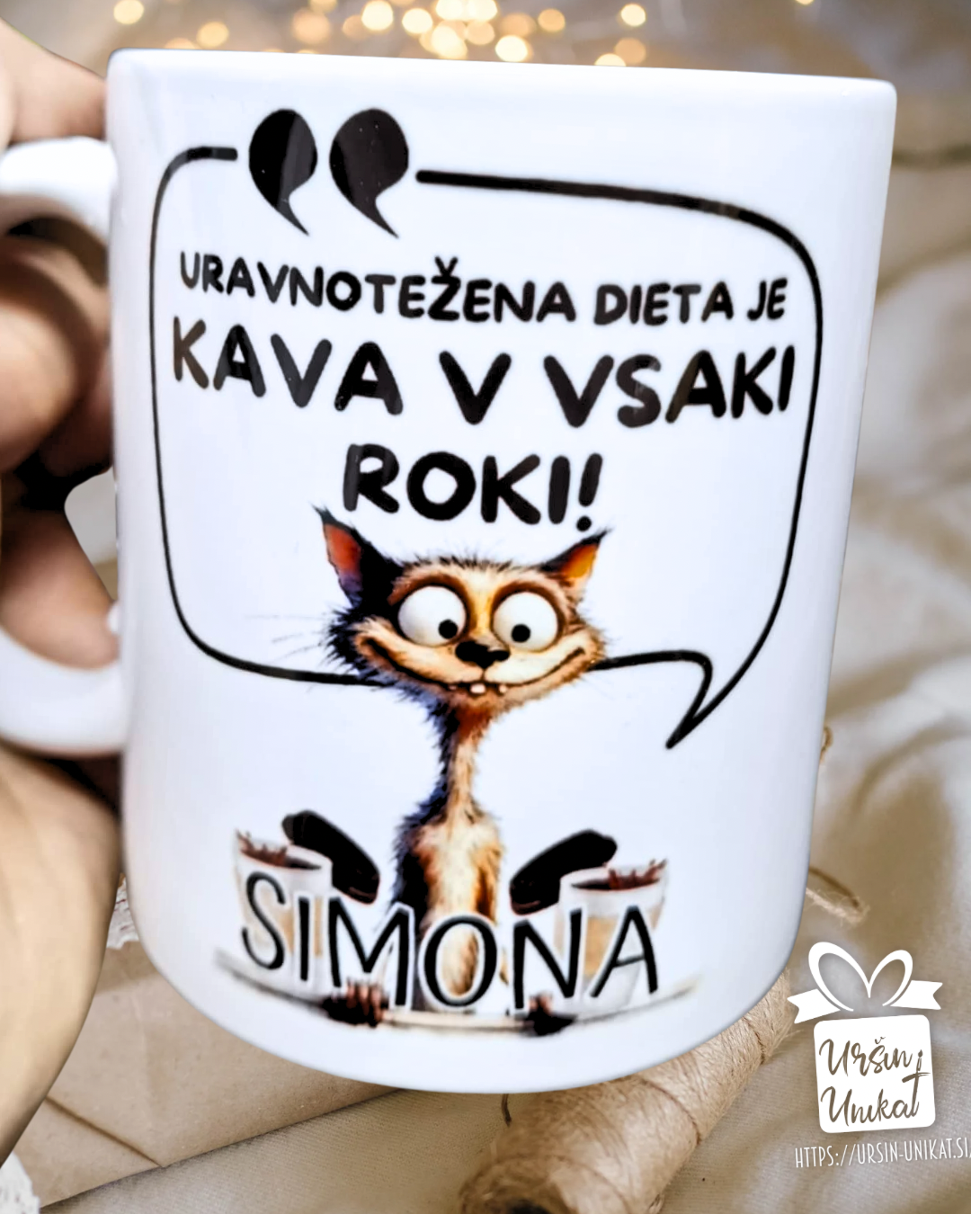 DARILNI KOMPLET: skodelica + kavica “Uravnotežena dieta”