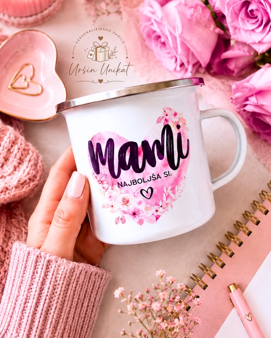 Emajlirana skodelica "Mami, najboljša si”
