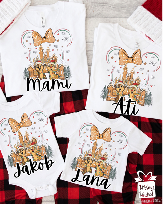 Bombažna matchy majica - BOŽIČNI Alvin Veverički - ZA VSO DRUŽINO