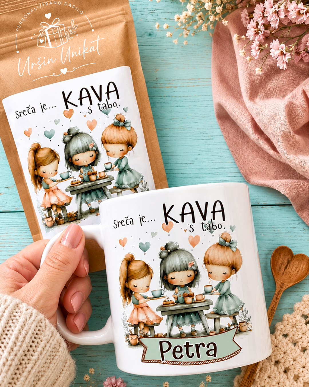 KOMPLET KAVA+SKODELICA darilo za prijateljico
