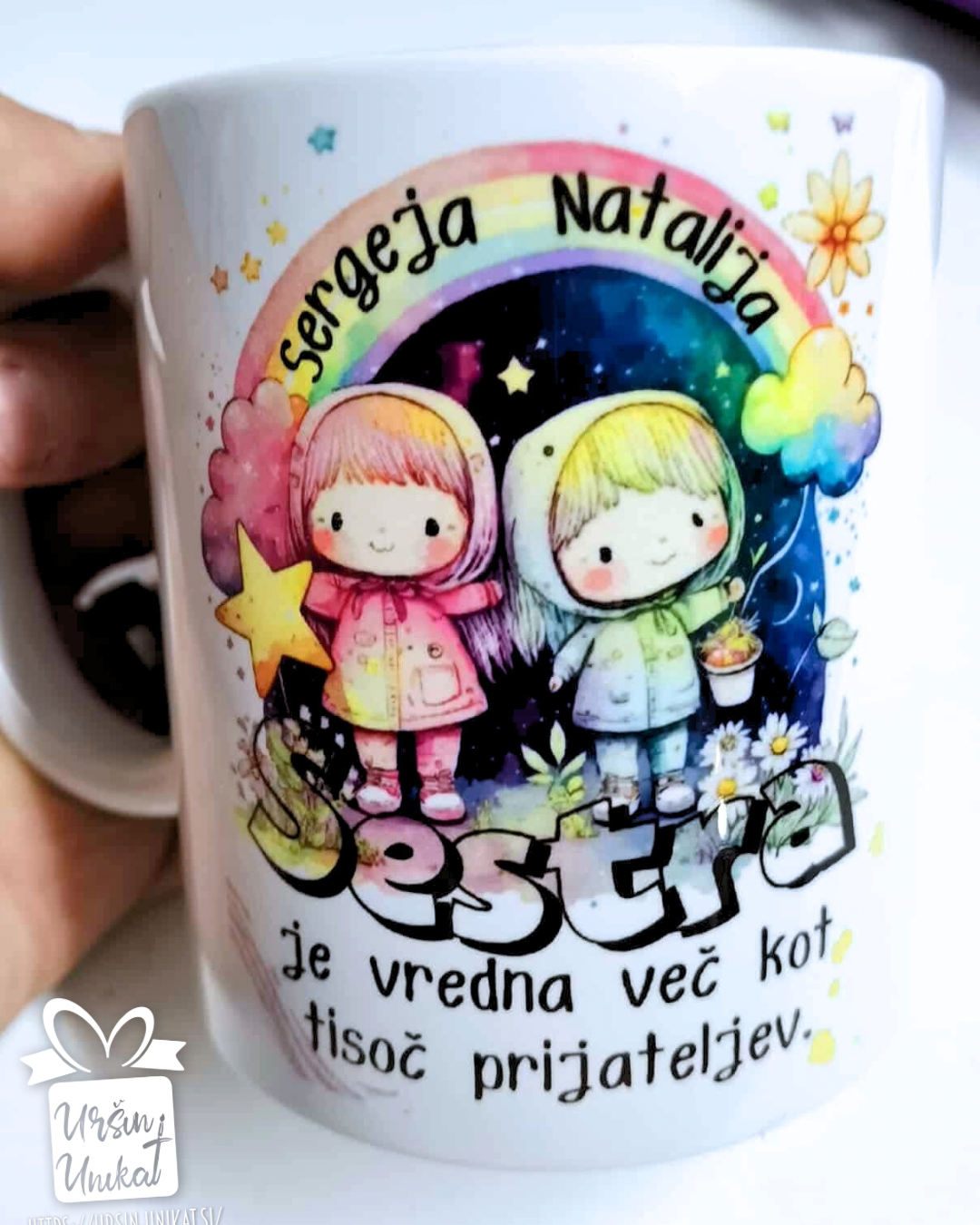 Keramična skodelica - SESTRA- personalizirano darilo