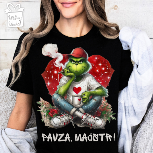 Bombažna majica "GRINCH” - PAVZA - smešno darilo