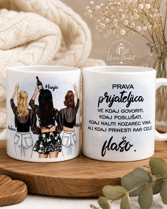 Skodelica "PRIJATELJICE 2 - VINO" - več možnosti