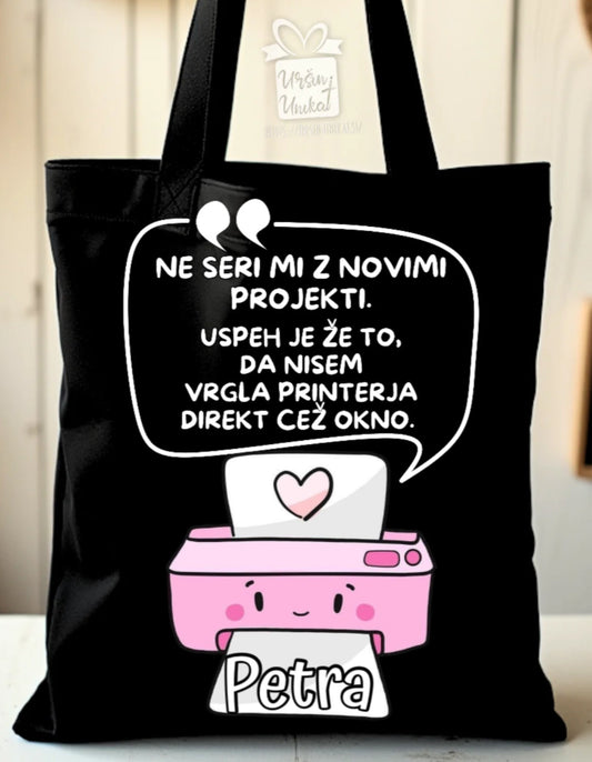 BOMBAŽNA VREČA - Ne seri mi z novimi projekti - darilo za sodelavko
