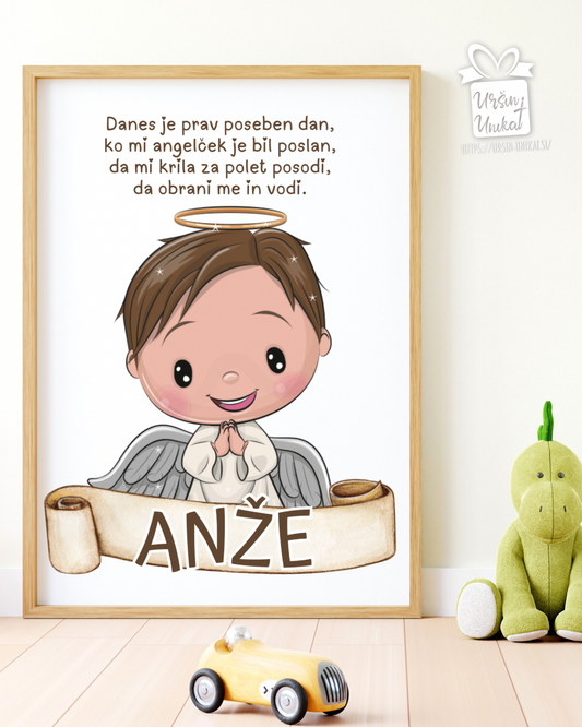 Spomin v okvirju - SVETI KRST - izberi izgled angelčka