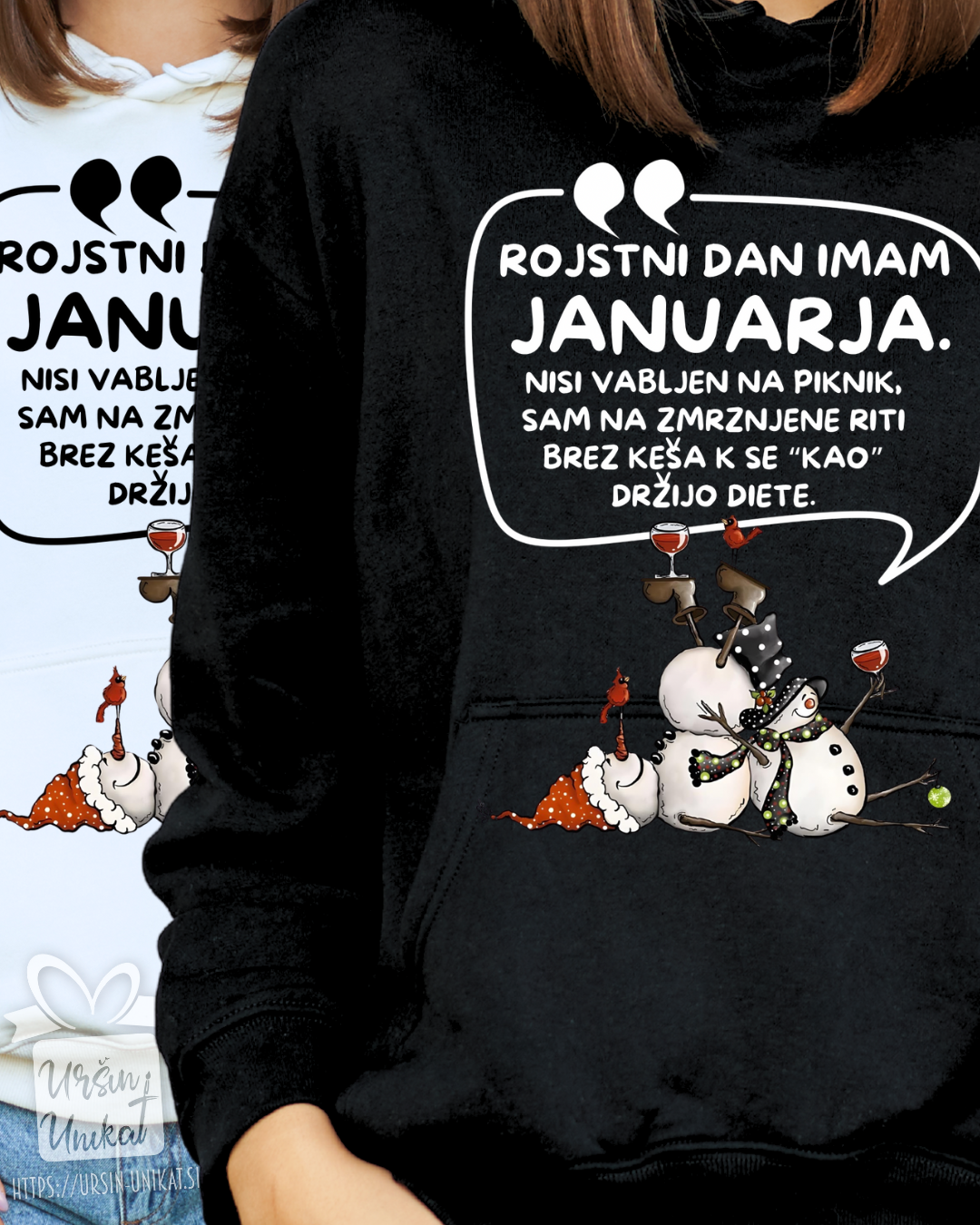 Majica ali hoodie - ROJSTNI DAN SNEŽAKI JANUARJA- smešno darilo za rojstni dan