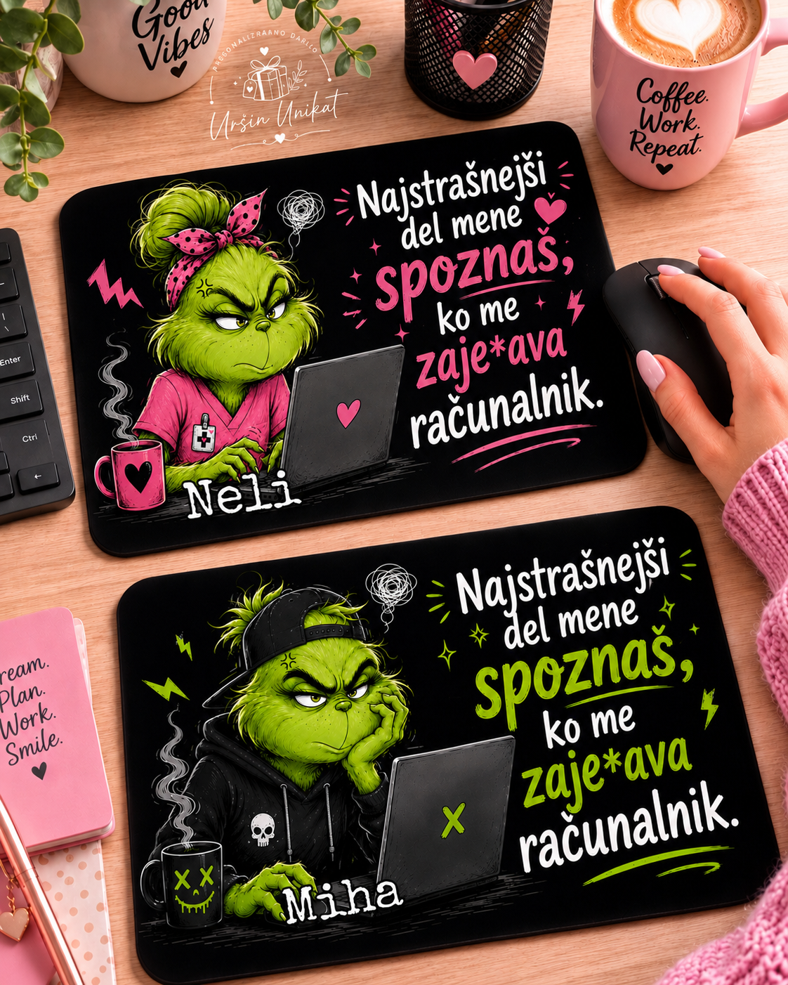 Podloga za miško “Zaje*ava računalnik” - Grinč - modrost - smešno darilo