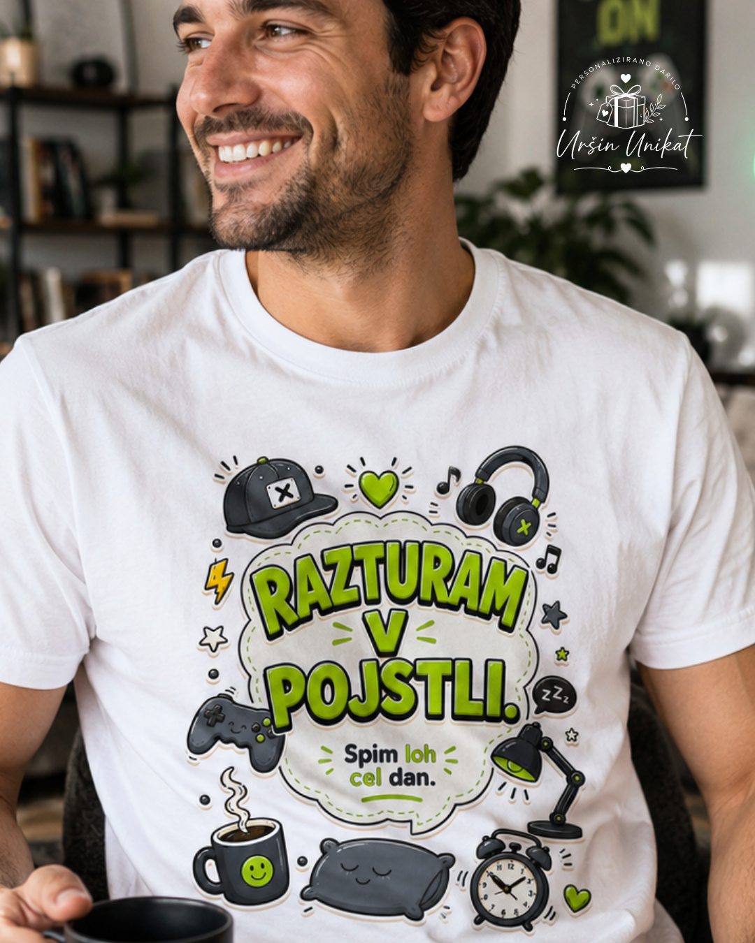 Majica ali hoodie - RAZTURAM V POJSTLI - modrost