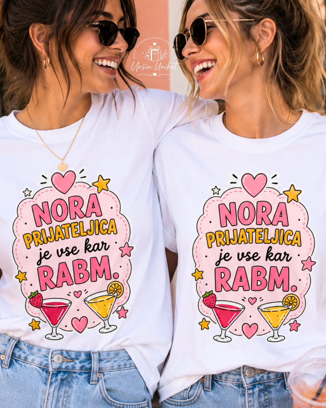 Majica ali hoodie NORA PRIJATELJICA - smešno darilo za prijateljico - personalizirano