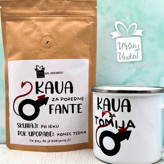 DARILNI KOMPLET: KAVA ZA POREDNE FANTE 1: skodelica + kavica