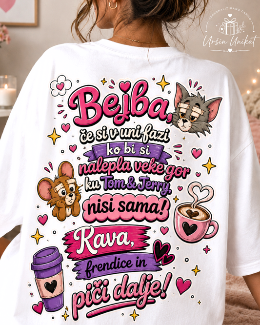 Majica ali hoodie  - “Bejba” Tom & Jerry - darilo za prijateljico