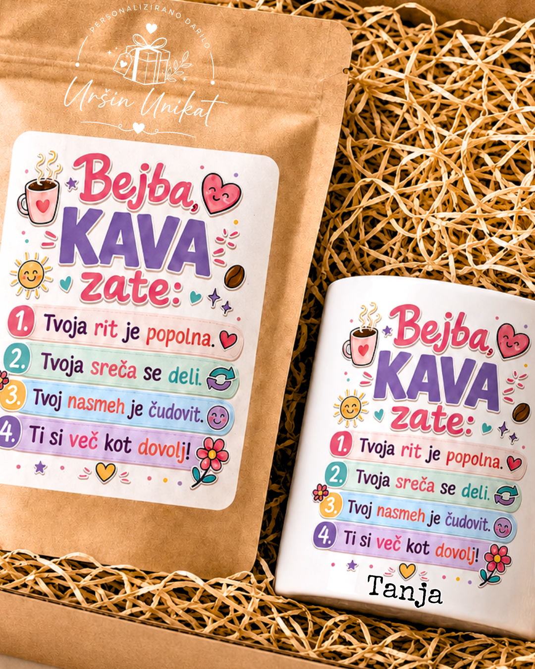 Darilni komplet -  Bejba - kava zate - darilo za prijateljico