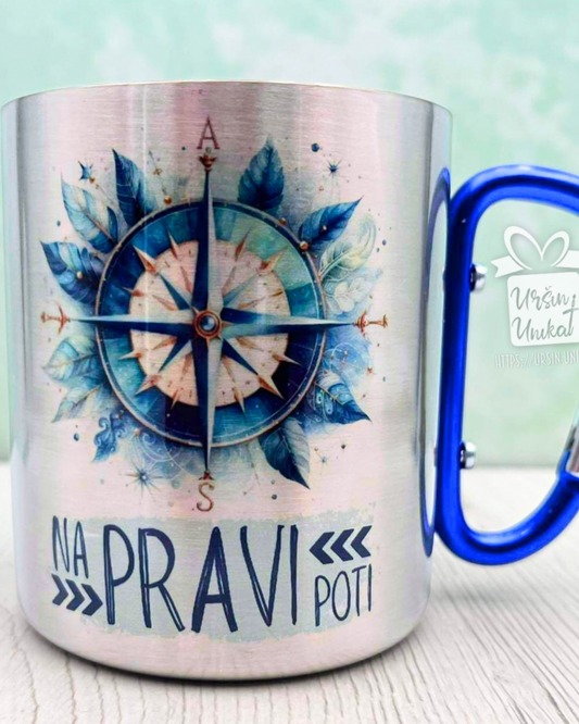LONČEK S KARABINOM -  NA PRAVI POTI - darilo za hribovce