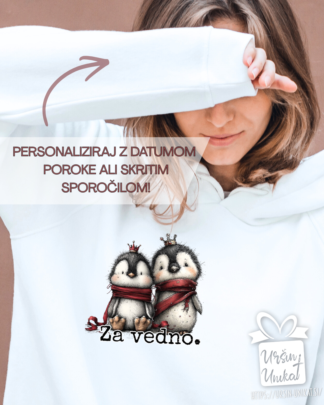 Poročni Hoodie/pulover "Za vedno" - poročno darilo - darilo za poroko