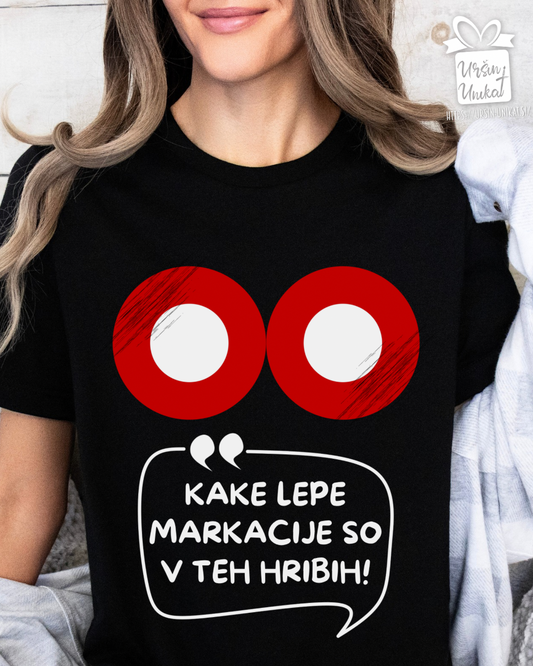 Bombažna majica “LEPE MARKACIJE” - smešno darilo za hribovce
