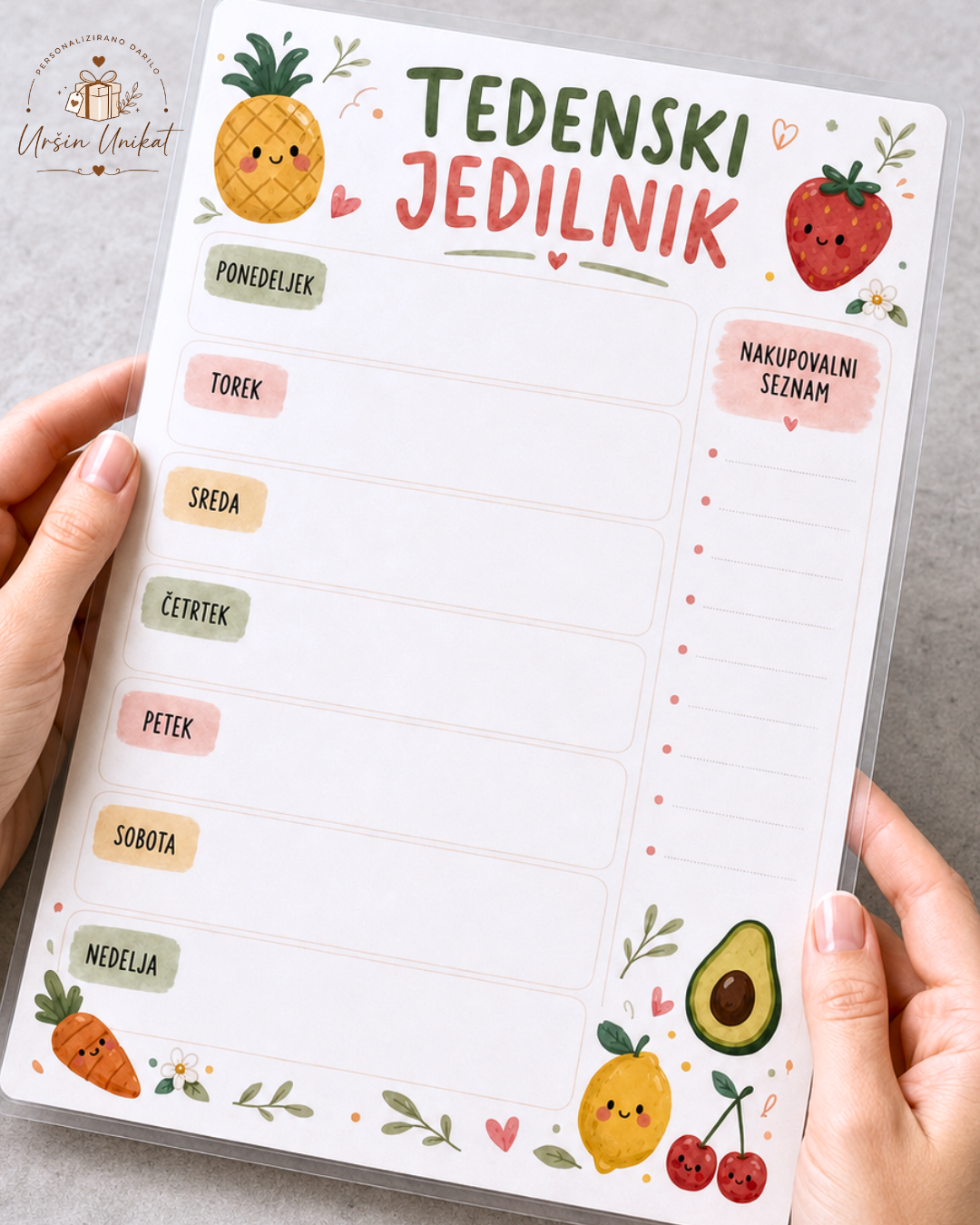 TEDENSKI JEDILNIK - PDF ali print