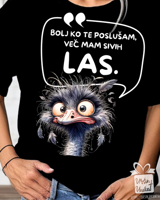 Bombažna majica "SIVI LASJE” - smešno darilo