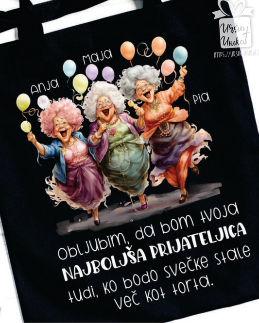 NAKUPOVALNA VREČA - “PRIJATELJICE" - 1-5 prijateljic - smešno darilo