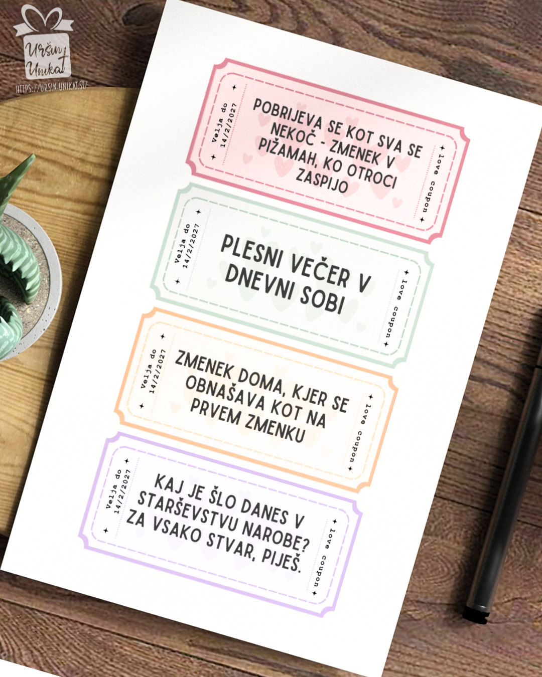 LJUBEZENSKI KUPONI - za pare z otroki