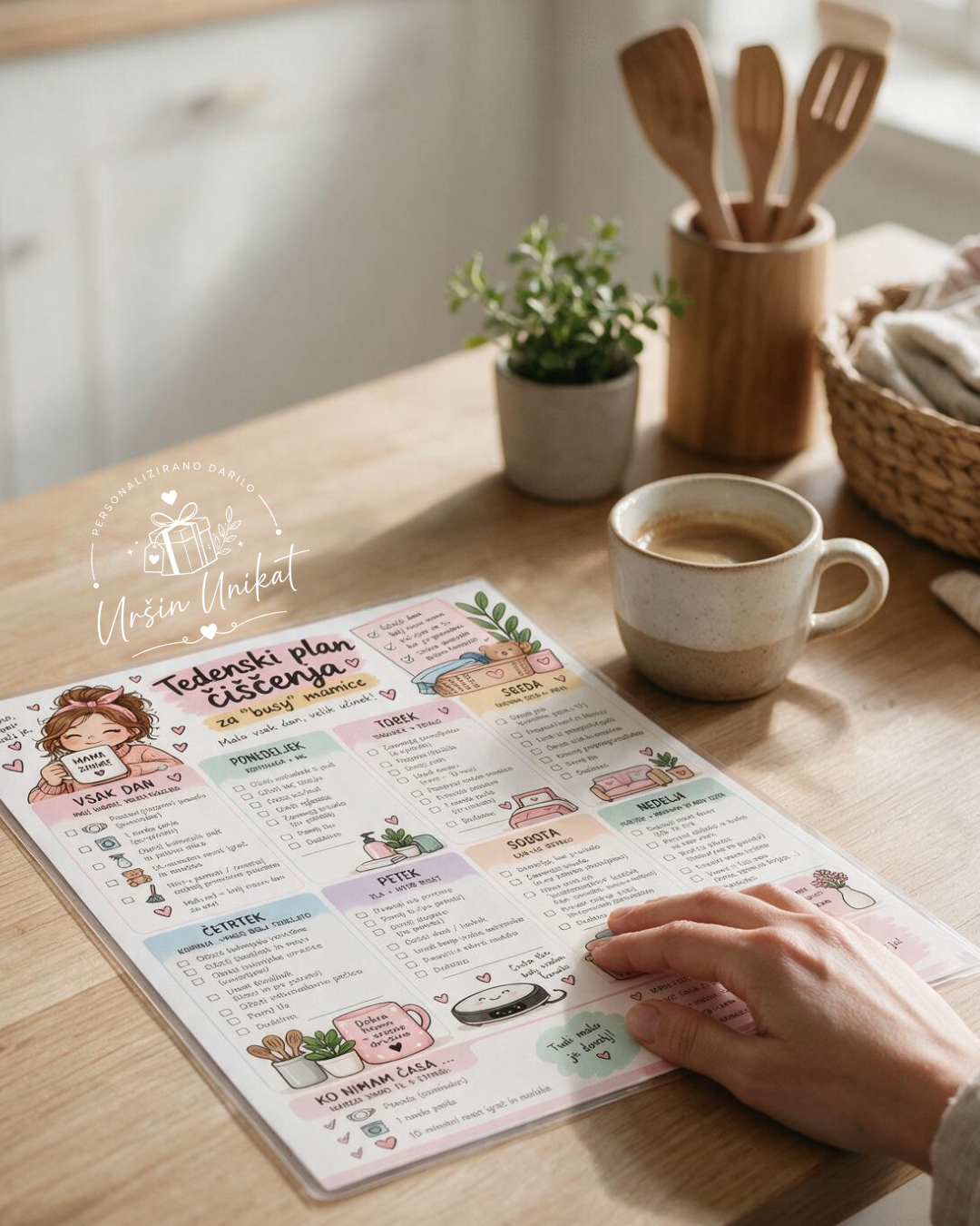 TEDENSKI PLAN ČIŠČENJA za “busy” mamice - PDF ali print