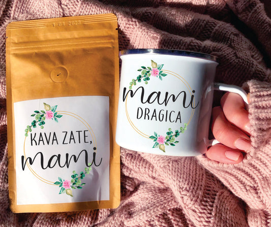 *MAMI 1" DARILNI KOMPLET: skodelica + kavica