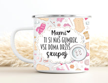 Naložite sliko v pregledovalnik galerije, Emajlirana ali keramična skodelica &quot;MAMI, TI SI NAŠ GUMBEK&quot;
