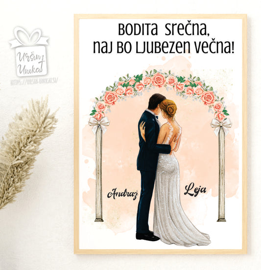 STENSKA GRAFIKA - "BODITA SREČNA" - poroka