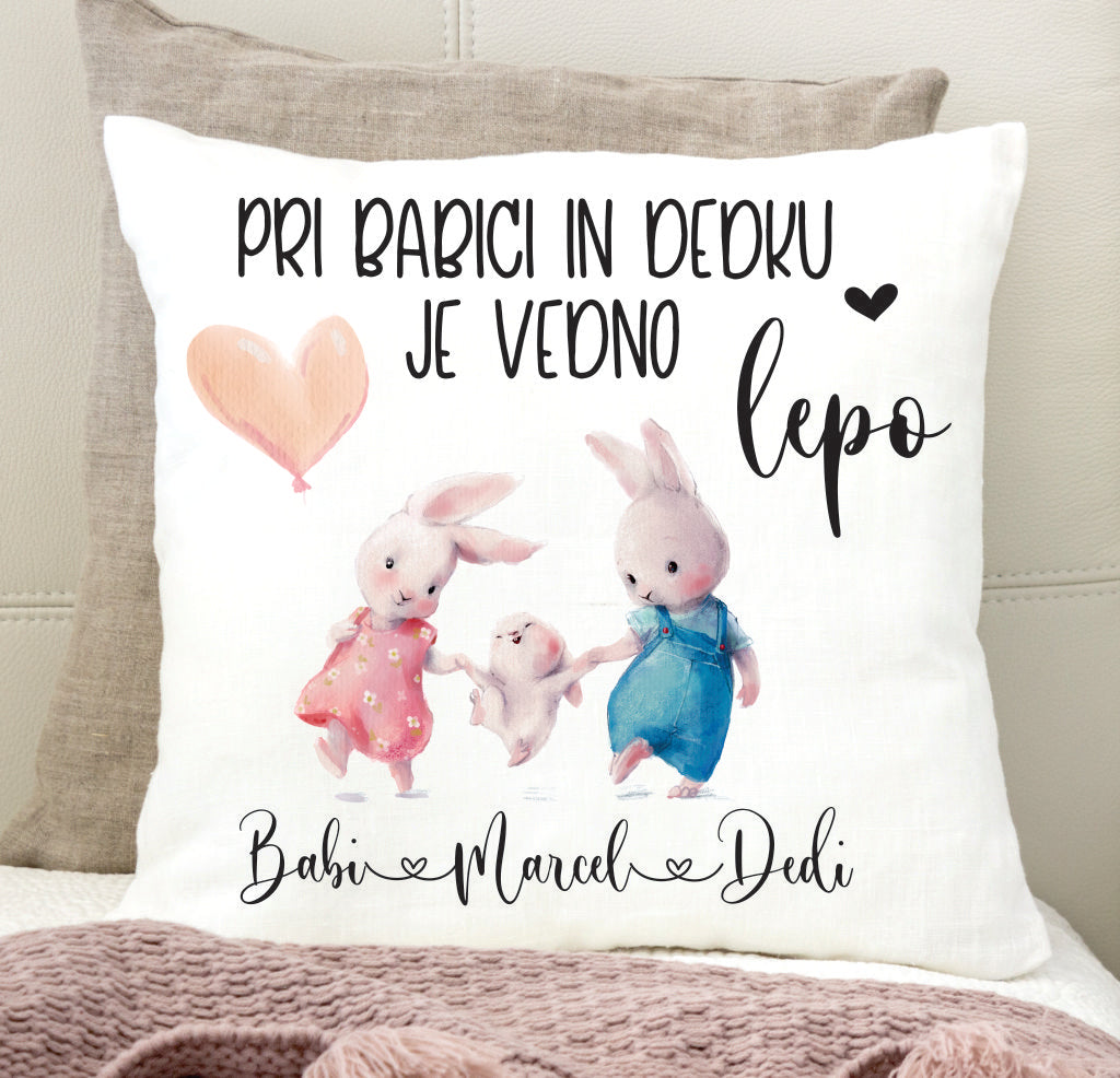 Blazina "ZAJČKI - Pri babici in dedku je vedno lepo"