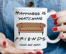 Naložite sliko v pregledovalnik galerije, Emajlirana ali keramična skodelica &quot;Happiness is watching ...&quot; - friends
